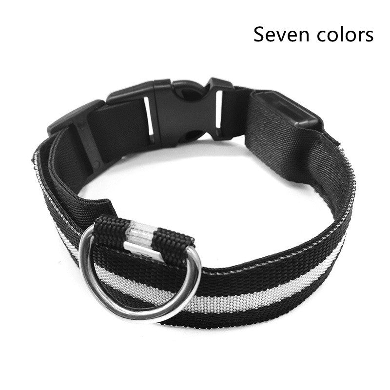 Nylon Dog Luminous Collar Night Safety