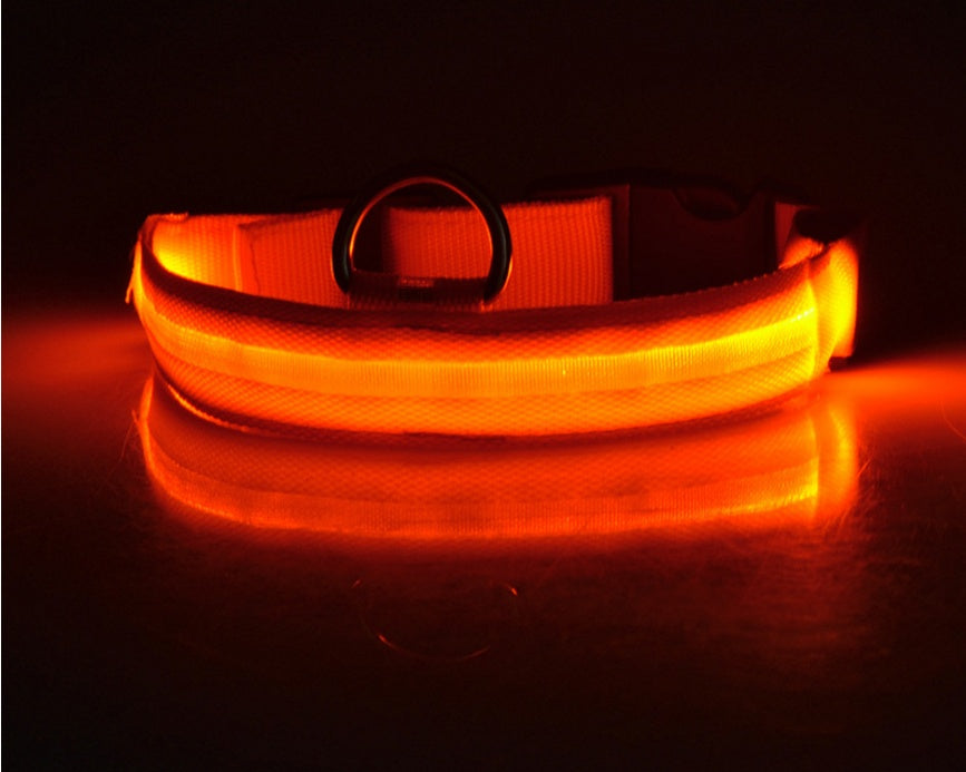 Nylon Dog Luminous Collar Night Safety
