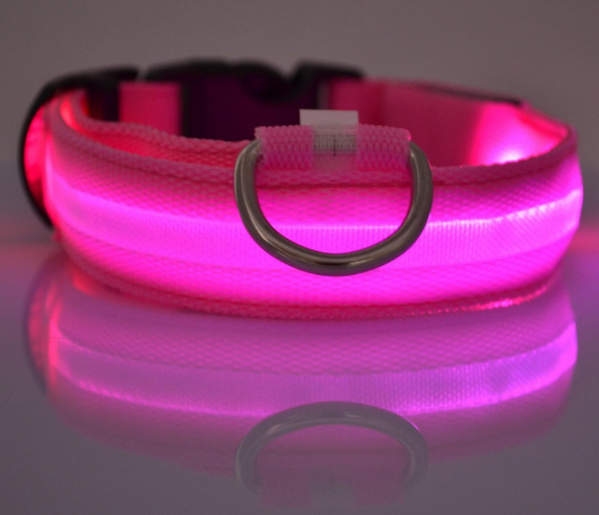 Nylon Dog Luminous Collar Night Safety
