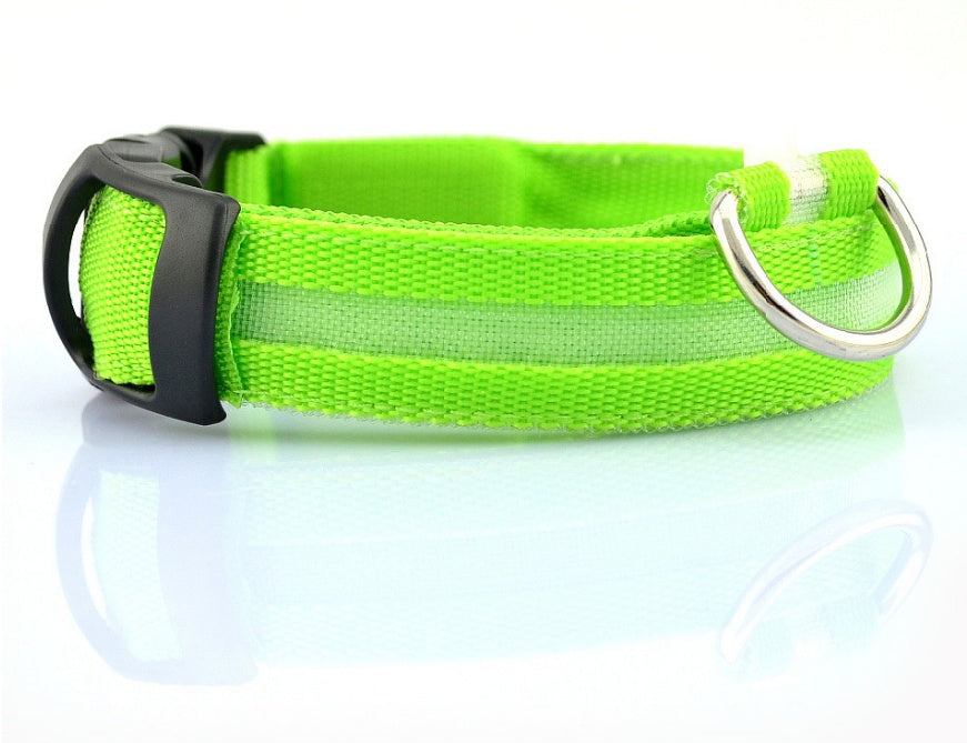 Nylon Dog Luminous Collar Night Safety