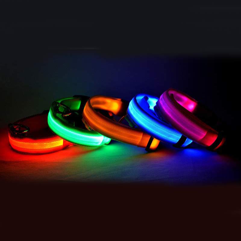 Nylon Dog Luminous Collar Night Safety