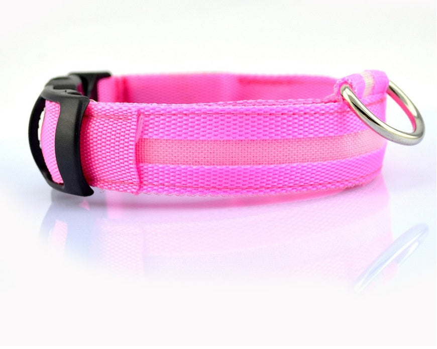Nylon Dog Luminous Collar Night Safety