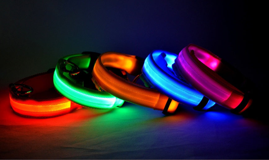 Nylon Dog Luminous Collar Night Safety