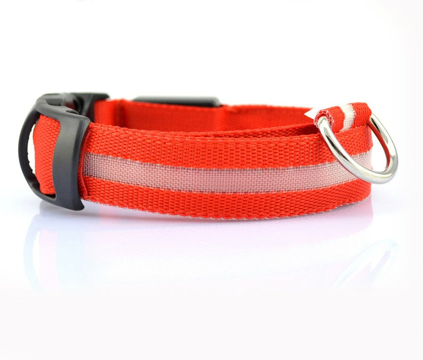 Nylon Dog Luminous Collar Night Safety