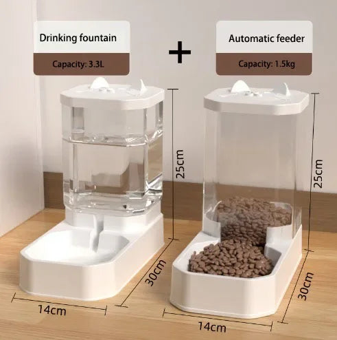 1pc/2pcs Automatic Dog Feeder/Water Dispenser, Plastic Gravity Dog Food And Water Dispenser Set